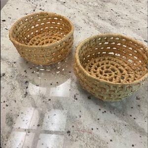 Boho rattan/wicker baskets with feet